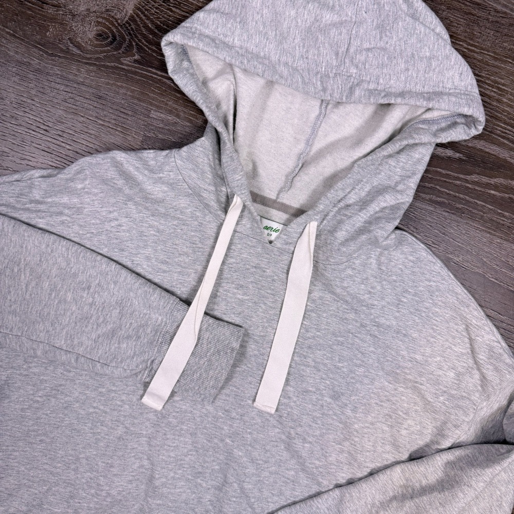 Aerie Hoodie Womens S Gray Lightweight Pullover Oversized Long Athleisure